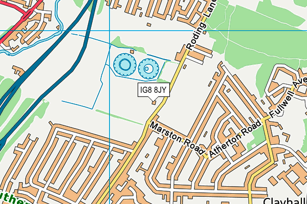 IG8 8JY map - OS VectorMap District (Ordnance Survey)