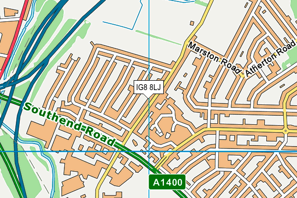 IG8 8LJ map - OS VectorMap District (Ordnance Survey)