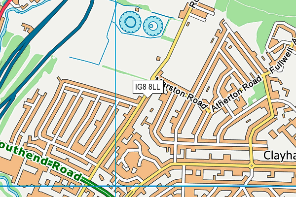 IG8 8LL map - OS VectorMap District (Ordnance Survey)