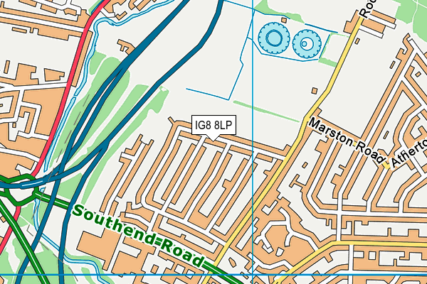 IG8 8LP map - OS VectorMap District (Ordnance Survey)