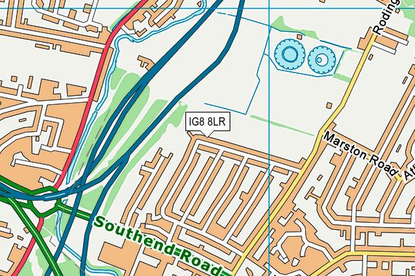 IG8 8LR map - OS VectorMap District (Ordnance Survey)