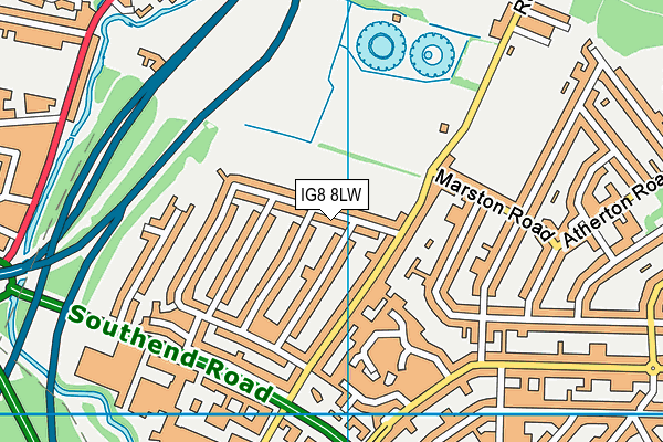 IG8 8LW map - OS VectorMap District (Ordnance Survey)
