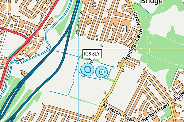 IG8 8LY map - OS VectorMap District (Ordnance Survey)
