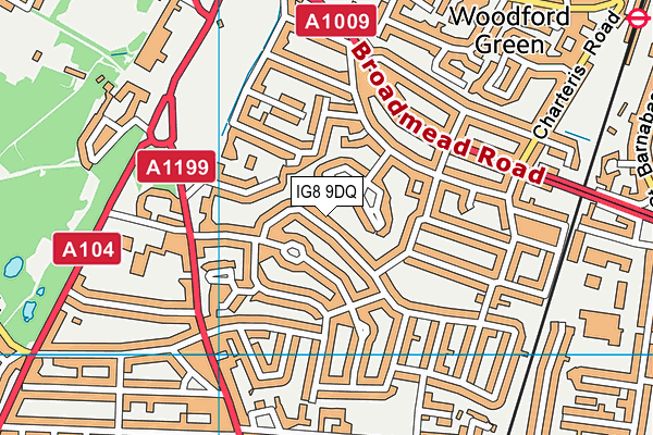 IG8 9DQ map - OS VectorMap District (Ordnance Survey)