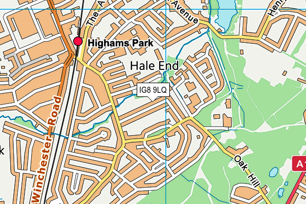 IG8 9LQ map - OS VectorMap District (Ordnance Survey)