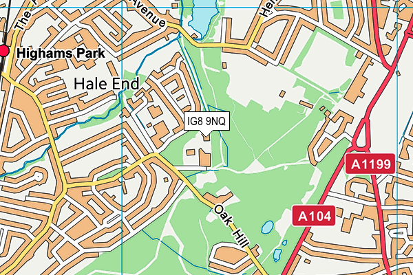 IG8 9NQ map - OS VectorMap District (Ordnance Survey)