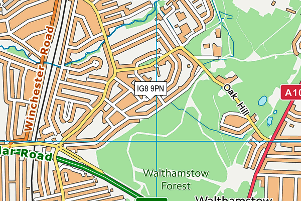 IG8 9PN map - OS VectorMap District (Ordnance Survey)