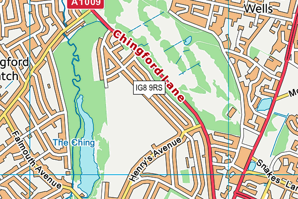 IG8 9RS map - OS VectorMap District (Ordnance Survey)