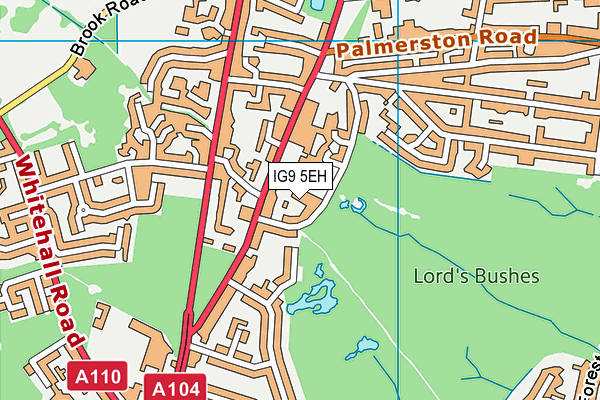 IG9 5EH map - OS VectorMap District (Ordnance Survey)