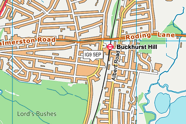 IG9 5EP map - OS VectorMap District (Ordnance Survey)