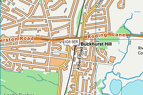 IG9 5ER map - OS VectorMap District (Ordnance Survey)