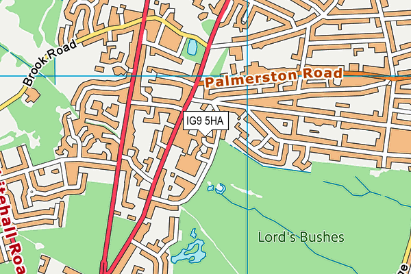 IG9 5HA map - OS VectorMap District (Ordnance Survey)