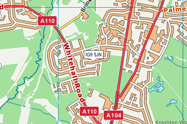 IG9 5JN map - OS VectorMap District (Ordnance Survey)