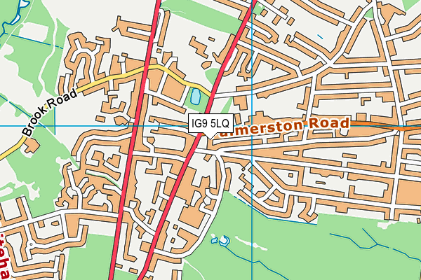 IG9 5LQ map - OS VectorMap District (Ordnance Survey)