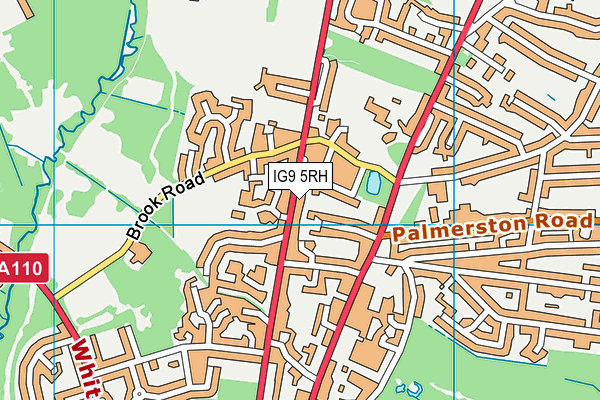 IG9 5RH map - OS VectorMap District (Ordnance Survey)