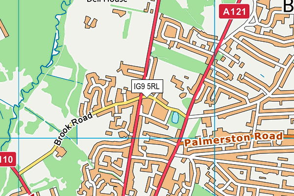 IG9 5RL map - OS VectorMap District (Ordnance Survey)