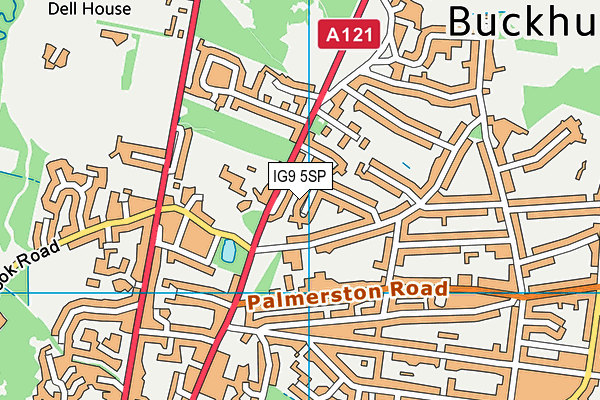 IG9 5SP map - OS VectorMap District (Ordnance Survey)