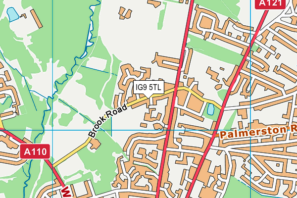 IG9 5TL map - OS VectorMap District (Ordnance Survey)