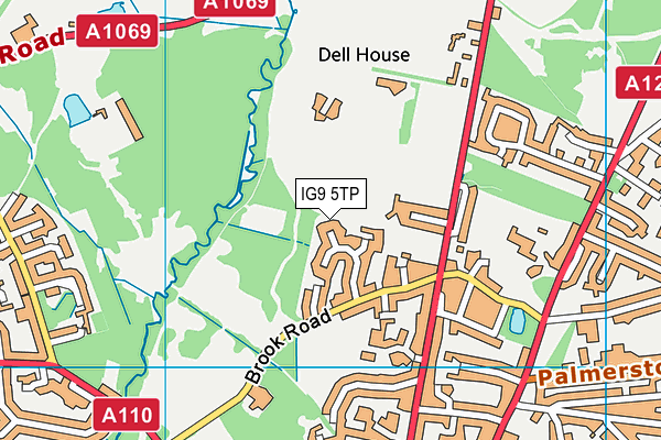 IG9 5TP map - OS VectorMap District (Ordnance Survey)