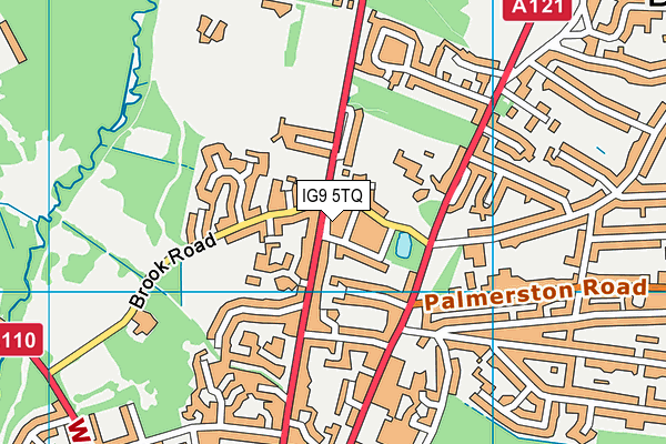 IG9 5TQ map - OS VectorMap District (Ordnance Survey)