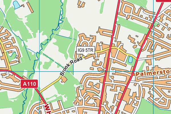 IG9 5TR map - OS VectorMap District (Ordnance Survey)