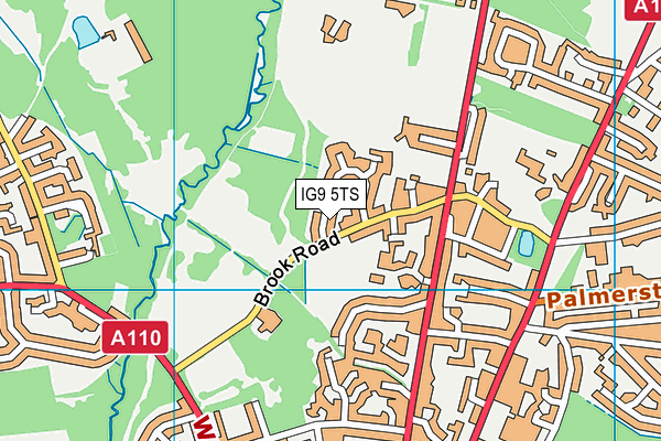 IG9 5TS map - OS VectorMap District (Ordnance Survey)