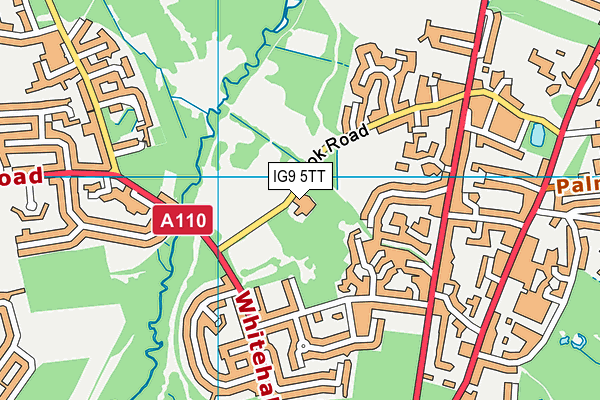 IG9 5TT map - OS VectorMap District (Ordnance Survey)