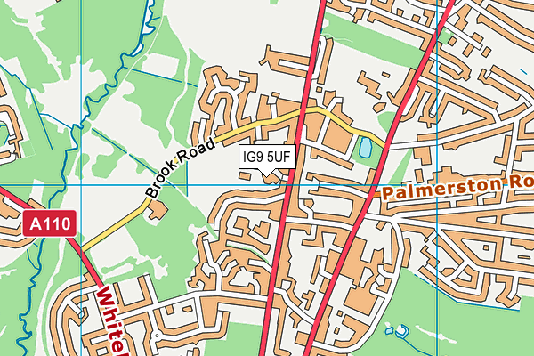 IG9 5UF map - OS VectorMap District (Ordnance Survey)