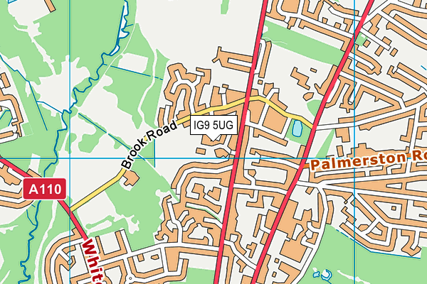 IG9 5UG map - OS VectorMap District (Ordnance Survey)