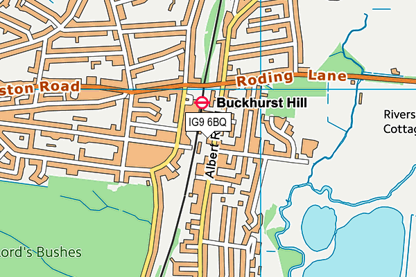 IG9 6BQ map - OS VectorMap District (Ordnance Survey)