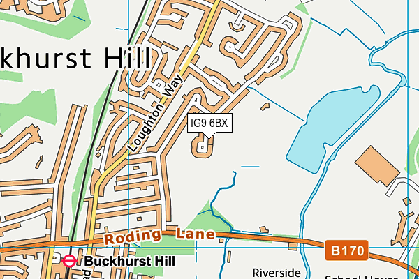 IG9 6BX map - OS VectorMap District (Ordnance Survey)