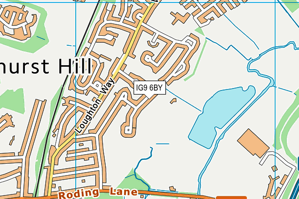Roding Valley Cricket Club map (IG9 6BY) - OS VectorMap District (Ordnance Survey)