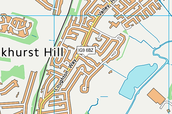 IG9 6BZ map - OS VectorMap District (Ordnance Survey)