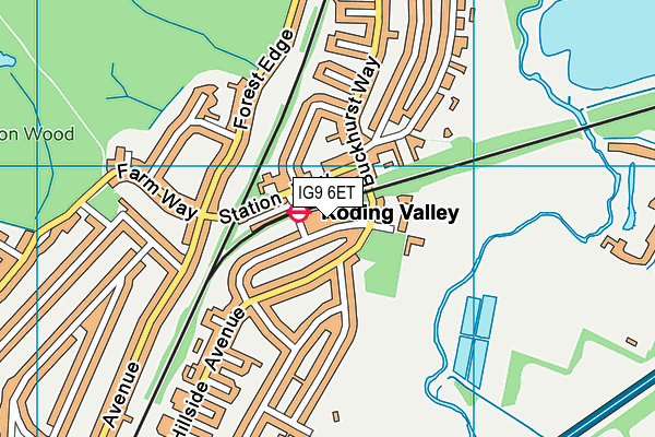 IG9 6ET map - OS VectorMap District (Ordnance Survey)
