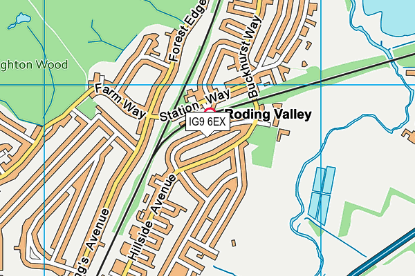 IG9 6EX map - OS VectorMap District (Ordnance Survey)
