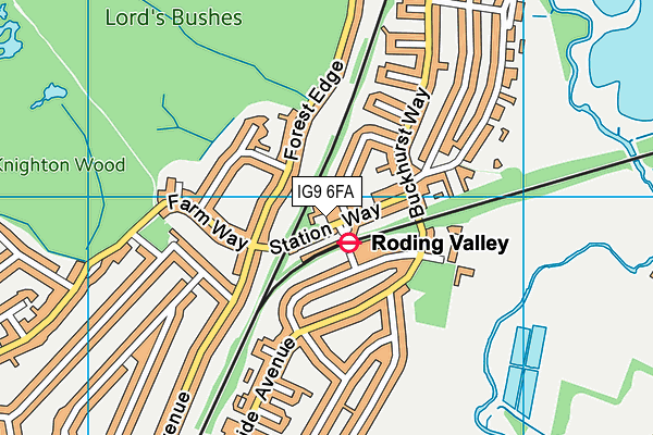 IG9 6FA map - OS VectorMap District (Ordnance Survey)