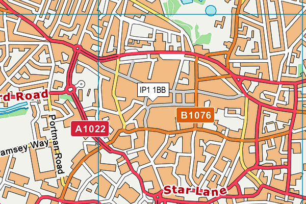 IP1 1BB map - OS VectorMap District (Ordnance Survey)