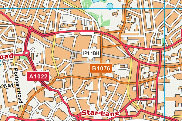 IP1 1BH map - OS VectorMap District (Ordnance Survey)