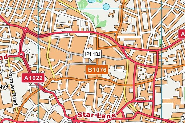 IP1 1BJ map - OS VectorMap District (Ordnance Survey)