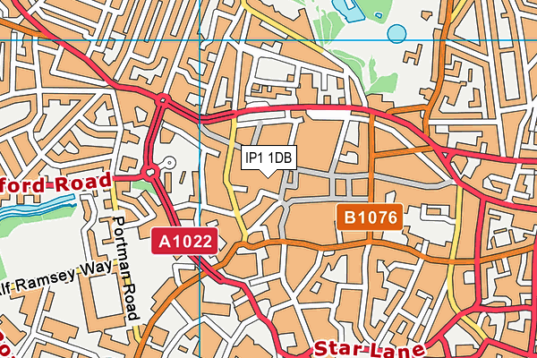 IP1 1DB map - OS VectorMap District (Ordnance Survey)