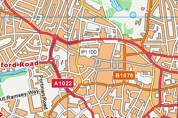 IP1 1DD map - OS VectorMap District (Ordnance Survey)