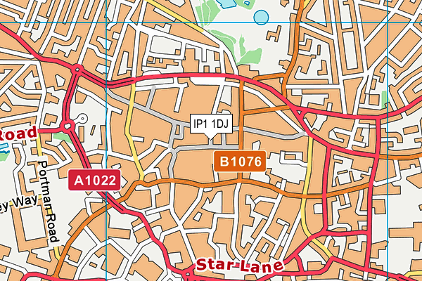 IP1 1DJ map - OS VectorMap District (Ordnance Survey)