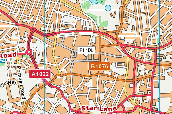 IP1 1DL map - OS VectorMap District (Ordnance Survey)