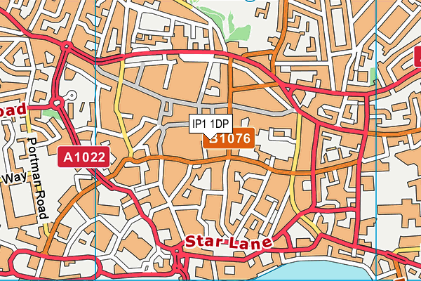 IP1 1DP map - OS VectorMap District (Ordnance Survey)