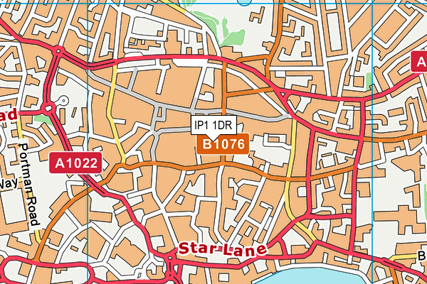 IP1 1DR map - OS VectorMap District (Ordnance Survey)