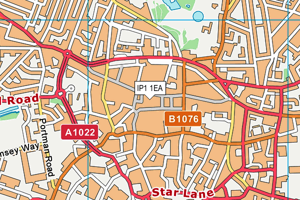 IP1 1EA map - OS VectorMap District (Ordnance Survey)