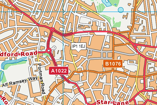 IP1 1EJ map - OS VectorMap District (Ordnance Survey)