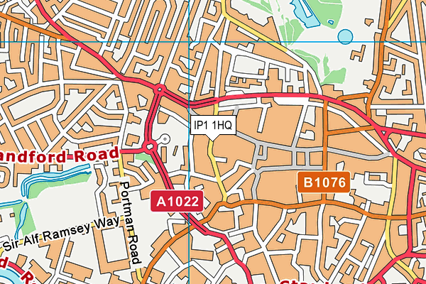 IP1 1HQ map - OS VectorMap District (Ordnance Survey)