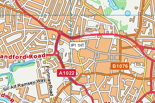 IP1 1HT map - OS VectorMap District (Ordnance Survey)