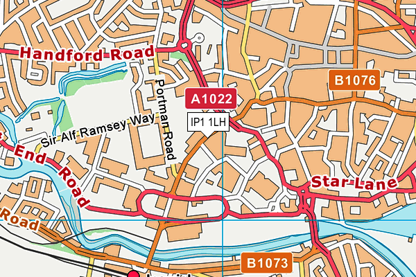 IP1 1LH map - OS VectorMap District (Ordnance Survey)